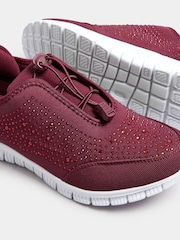 Yours Curve Red Extra Wide Fit Titania Gem Trainers - Image 4 of 4