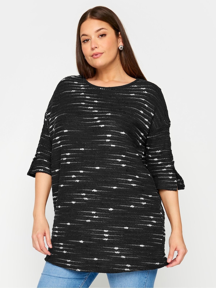 Yours Curve Cream Textured Button Top - Image 1 of 5