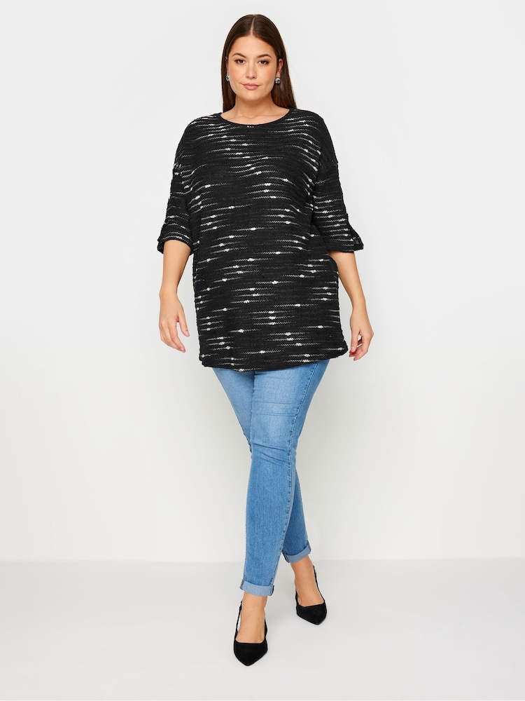 Yours Curve Cream Textured Button Top - Image 2 of 5