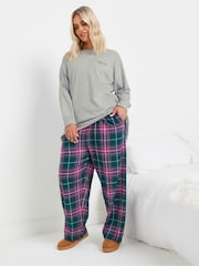 Yours Curve Grey Longsleeve Embroidered Pyjamas Top - Image 2 of 5