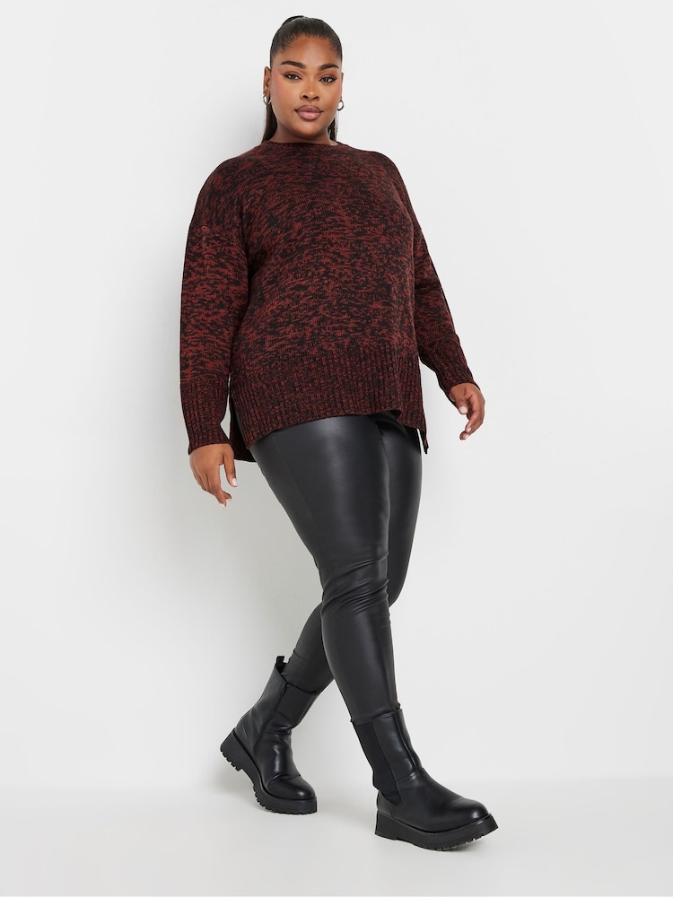 Yours Curve Orange All Over Twist Jumper - Image 2 of 5