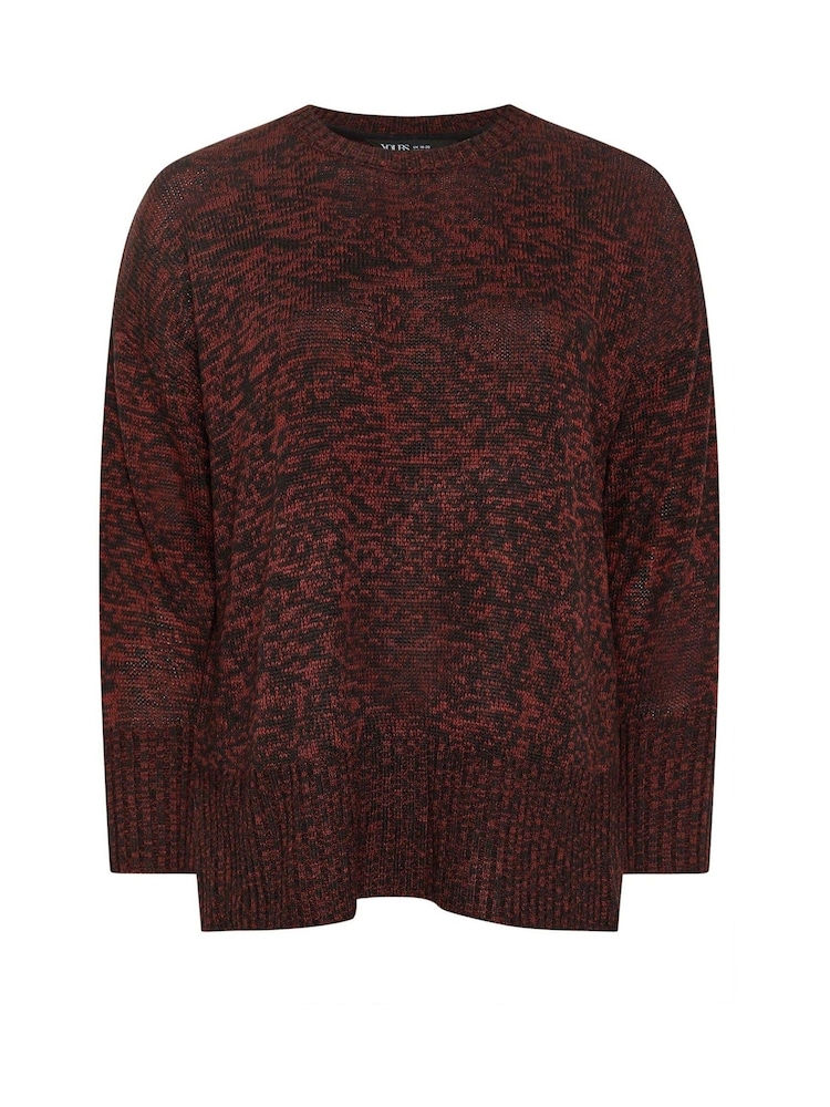 Yours Curve Orange All Over Twist Jumper - Image 5 of 5