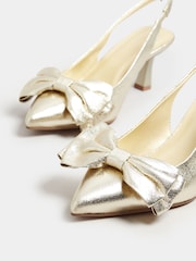 Yours Curve Gold Extra Wide Fit Extra Wide Fit Slingback Heels - Image 3 of 4