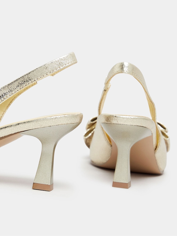 Yours Curve Gold Extra Wide Fit Extra Wide Fit Slingback Heels - Image 4 of 4