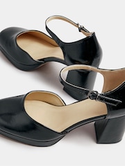 Yours Curve Black Extra Wide Fit Extra-Wide Fit Platfom Court Patent Shoes - Image 5 of 5