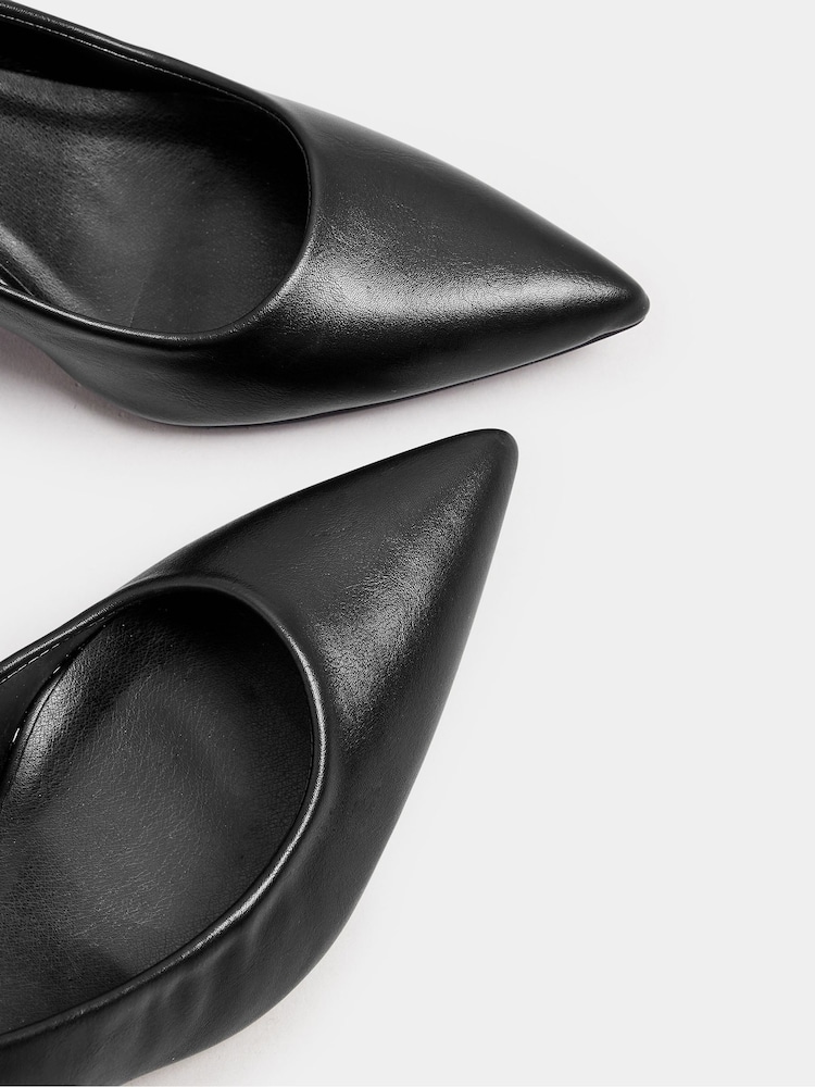 Yours Curve Black Extra-Wide Fit Point Court Shoes - Image 6 of 6