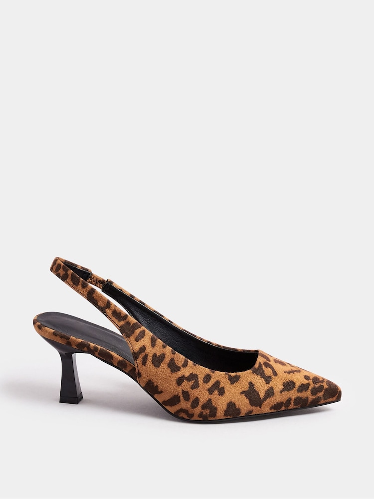 Yours Curve Brown Extra Wide Fit Extra Wide Fit Slingback Heels - Image 1 of 2