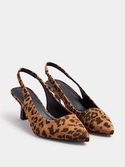 Yours Curve Brown Extra Wide Fit Extra Wide Fit Slingback Heels - Image 2 of 2