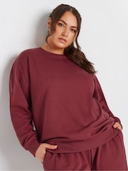 Yours Curve Red Crewneck Sweatshirt - Image 1 of 5