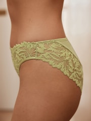 Green High Leg Ultimate Comfort Lace Knickers 2 Pack - Image 5 of 9