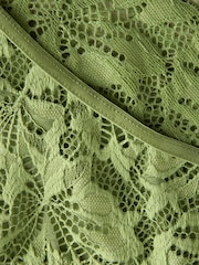 Green High Leg Ultimate Comfort Lace Knickers 2 Pack - Image 9 of 9