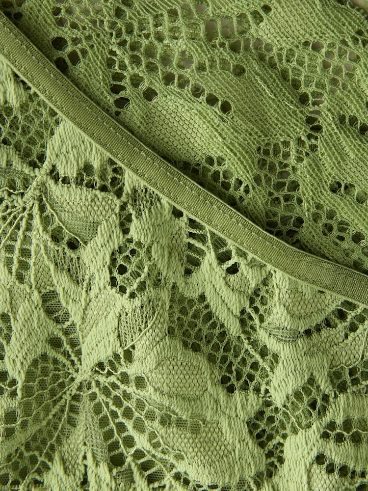 Green High Leg Ultimate Comfort Lace Knickers 2 Pack - Image 9 of 9