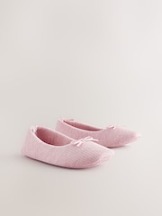 Pink Rib Ballet Slippers - Image 4 of 8