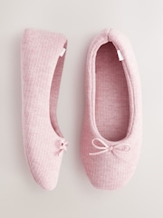 Pink Rib Ballet Slippers - Image 8 of 8