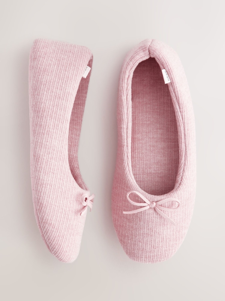 Pink Rib Ballet Slippers - Image 8 of 8
