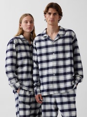 Navy Blue & White Check - Gap Softest Flannel Pyjamas Top - Bild 4 von 4