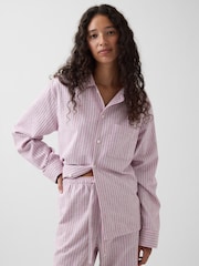 Pinke Streifen - Gap Softest Flannel Pyjamas Top - Bild 1 von 4