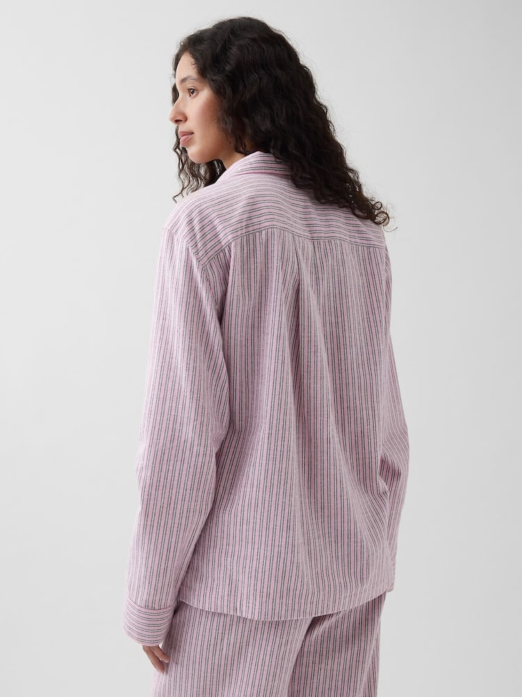 Pinke Streifen - Gap Softest Flannel Pyjamas Top - Bild 2 von 4