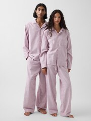 Gap Pink Stripe Softest Flannel Pyjamas Shirt - Image 5 of 5