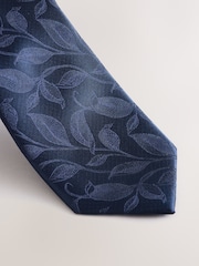 Navy Blue Slim Tie And Pocket Square Set - Image 2 of 4