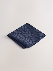 Navy Blue Slim Tie And Pocket Square Set - Image 4 of 4