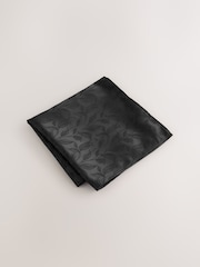 Black Slim Tie And Pocket Square Set - Image 2 of 4