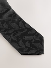 Black Slim Tie And Pocket Square Set - Image 3 of 4