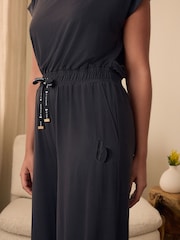 B by Ted Baker Modal Wide Leg Black Jumpsuit - Image 5 of 9