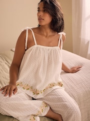 B by Ted Baker 100% Cotton Embroidery White Pyjamas - Bild 2 von 6