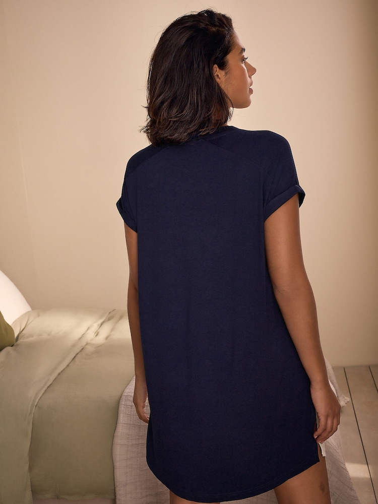 B by Ted Baker Navy Floral Night T-Shirt - Image 3 of 7