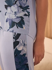 B by Ted Baker – Pyjama aus Satinmix mit blauem Blumenmuster - Bild 4 von 6