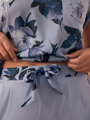 B by Ted Baker – Pyjama aus Satinmix mit blauem Blumenmuster - Bild 5 von 6