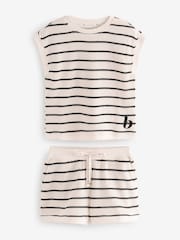 B by Ted Baker Ecru Strike Knit Short Pyjamas - Image 5 of 9