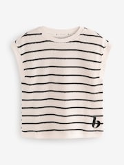 B by Ted Baker Ecru Strike Knit Short Pyjamas - Image 6 of 9