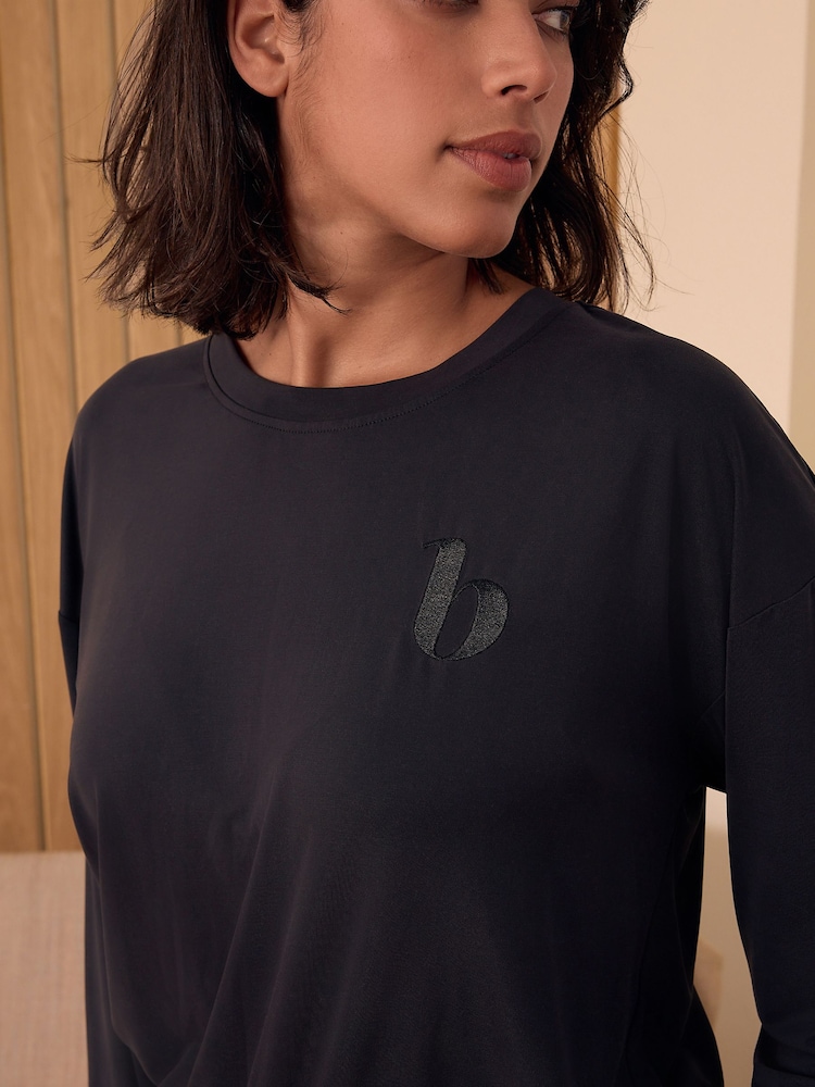 B by Ted Baker Modal Long Sleeve Black Top - Image 5 of 8