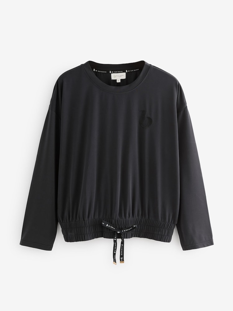 B by Ted Baker Modal Long Sleeve Black Top - Image 6 of 8