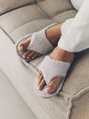 Серый - Boucle Toe Thong Slippers - Image 1 of 7