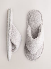 Серый - Boucle Toe Thong Slippers - Image 5 of 7