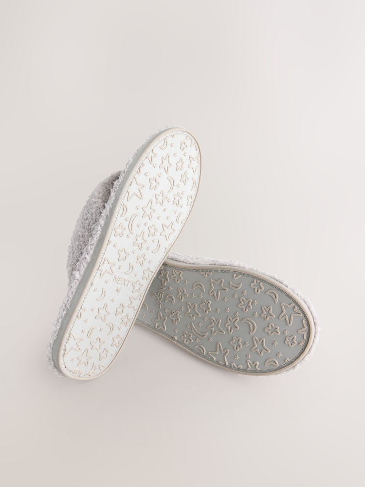 Grey Boucle Toe Thong Slippers - Image 6 of 7