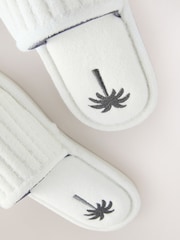White Palm Towelling Slider Slippers - Image 7 of 8