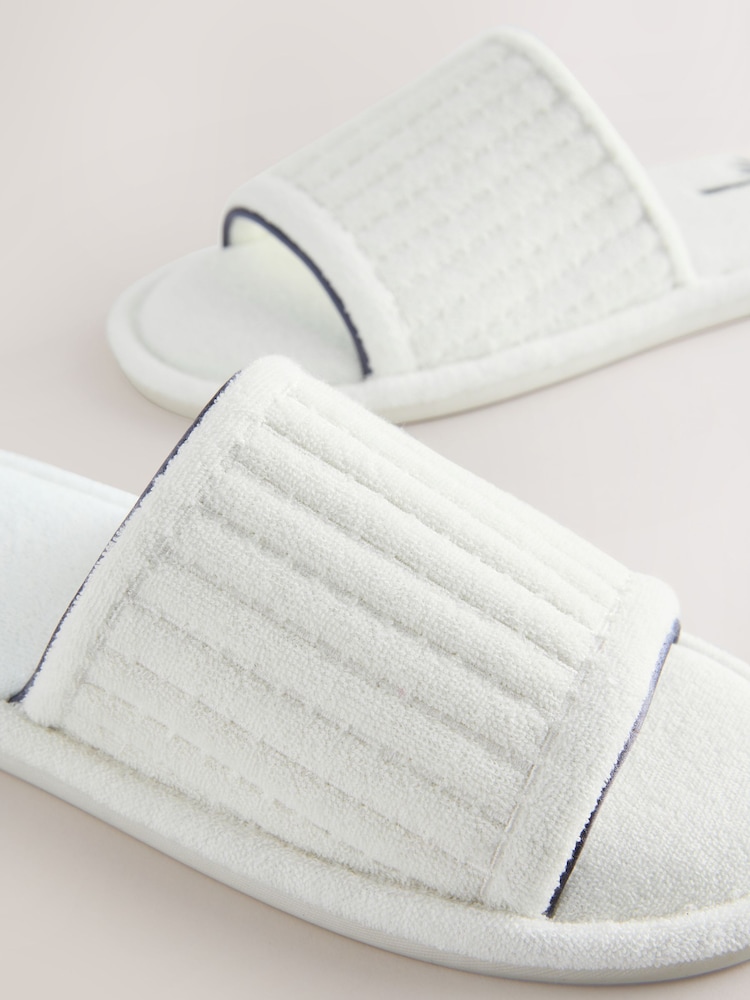 White Palm Towelling Slider Slippers - Image 8 of 8