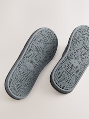 Charcoal Grey Towelling Toe Thong Slippers - Image 8 of 8