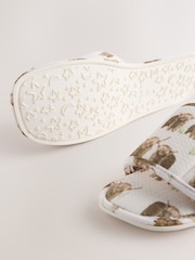 Ecru Hamish the Highland Cow Touch Fastened Slider Slippers - Image 3 of 5