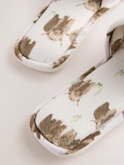Ecru Hamish the Highland Cow Touch Fastened Slider Slippers - Image 4 of 5