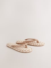 Neutral Towelling Toe Thong Slippers - Image 5 of 8
