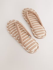 Neutral Towelling Toe Thong Slippers - Image 7 of 8