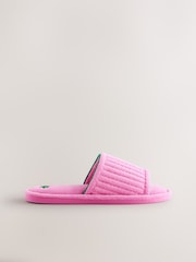 Pink Palm Towelling Slider Slippers - Image 2 of 6