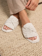 Черный/белый в полоску - Blend Bow Slider Slippers - Image 3 of 8