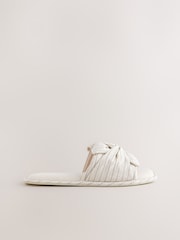 Черный/белый в полоску - Blend Bow Slider Slippers - Image 5 of 8