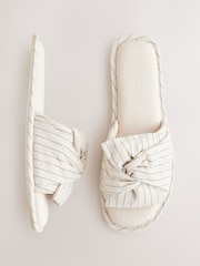 Черный/белый в полоску - Blend Bow Slider Slippers - Image 8 of 8